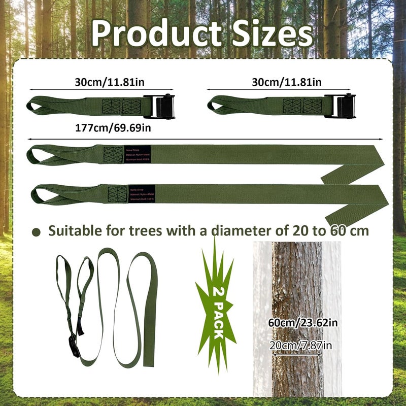 Vecacosic Hunting Climbing Stick Replacement Straps Heavy Duty Tree Stand Climbing Stick Straps Climbing Stick Accessories To Fix Most Hang-On's Platforms And Sticks, Easy To Adjust, Sturdy And Durable - Image 2